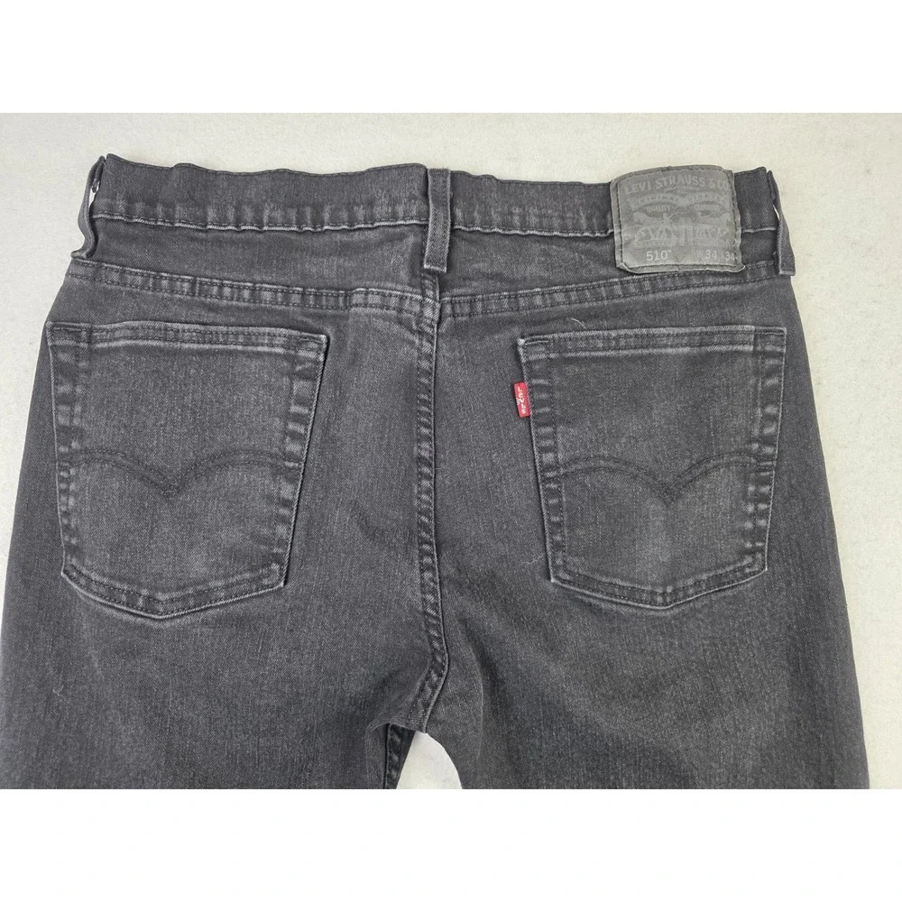Levi's 510 Men's‎ 34x34 Skinny Fit Jean Fit Black Denim (32x31 READ)